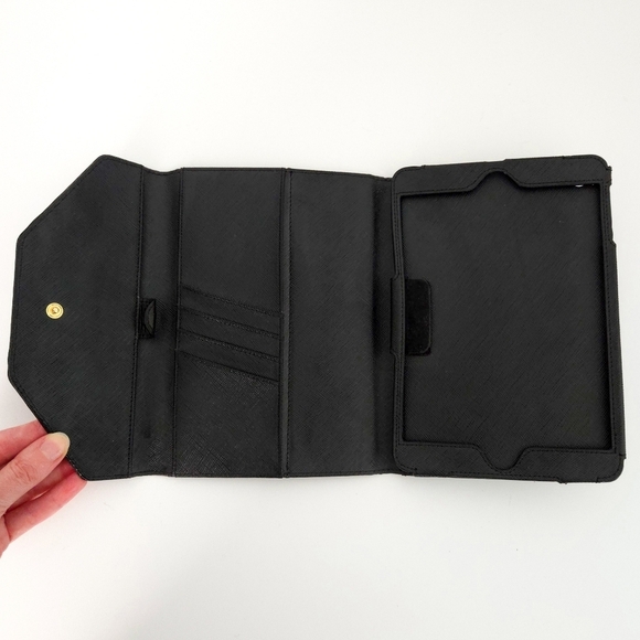 Michael Kors Black Saffiano Leather iPad Mini Tablet Folio Case Cover - Picture 4 of 5